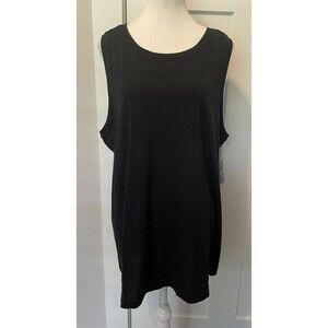 TORRID Womens Knit TOP Sleeveless BLACK Slub Jersey Size 2 (2X 18/20) NWT